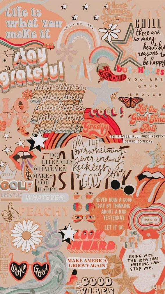 Summer Mood Board Wallpaper Good Quote Peach