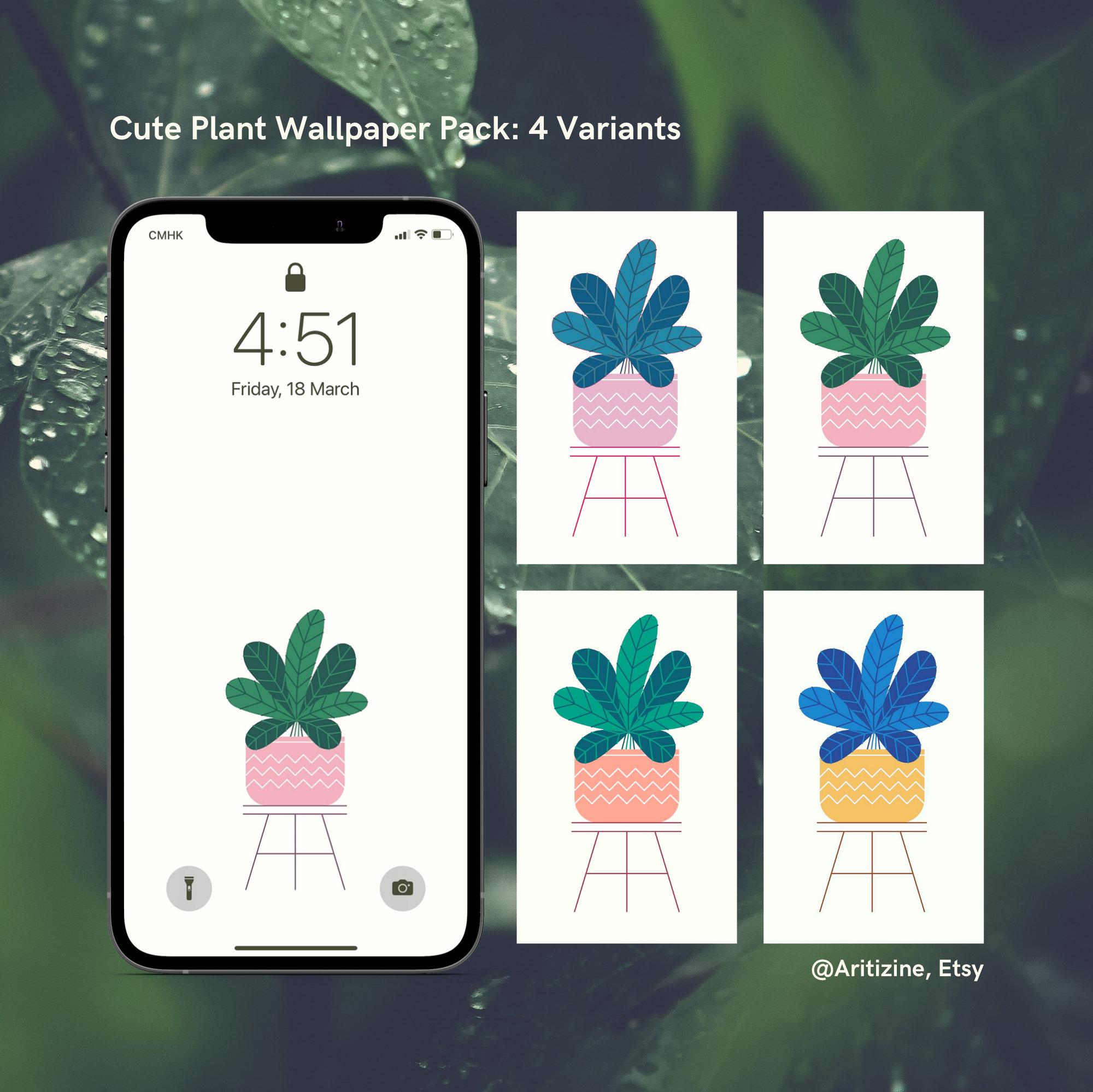 Buy Cute Plant Wallpaper For iPhones Minimalistic Simple Online