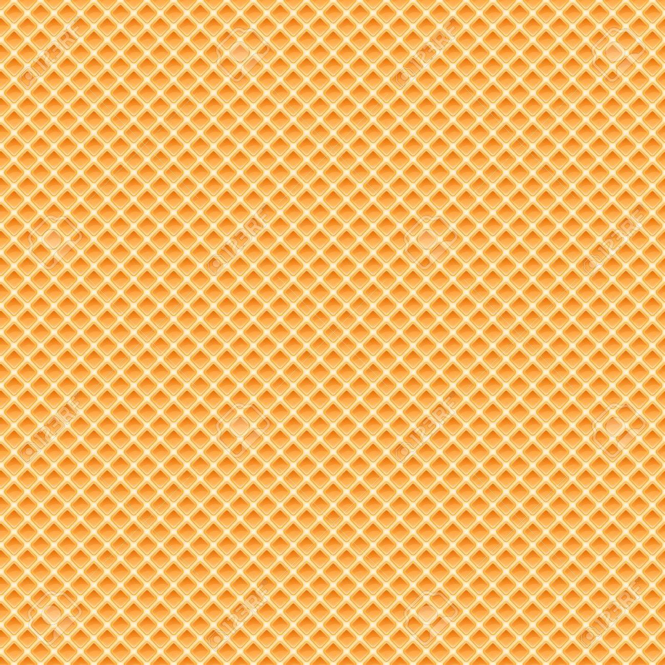Waffles Pattern Seamless Texture Quality Orange Background