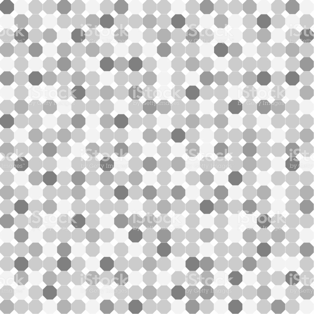 White And Gray Octagon Abstract Background Seamless Mosaic Vector