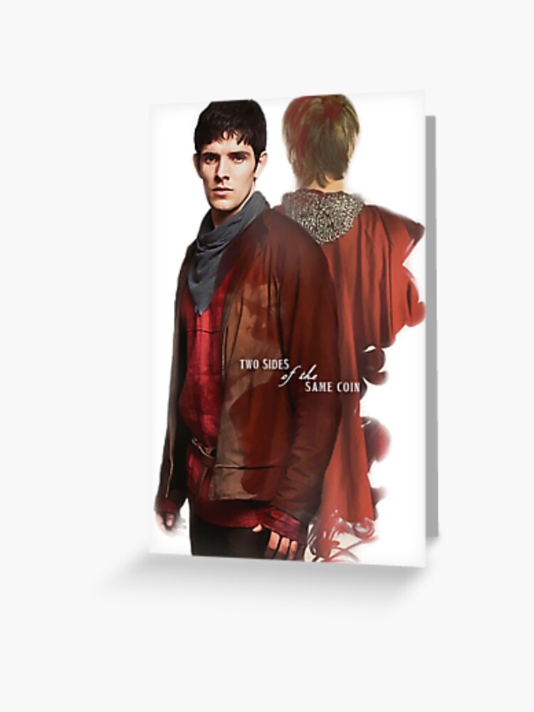Two Sides Of The Same Coin Merlin And Arthur Greeting Card By