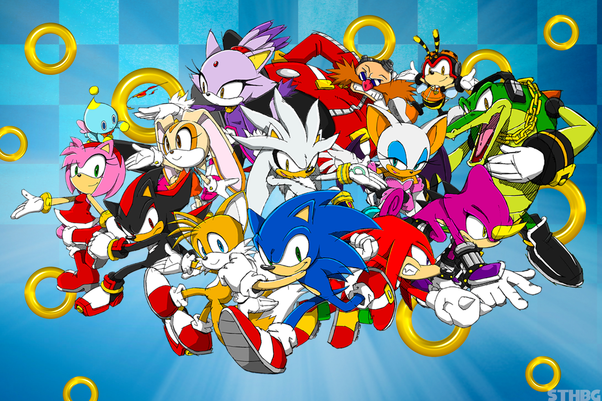 Sonic The Hedgehog And Friends Wallpaper by SonicTheHedgehogBG on