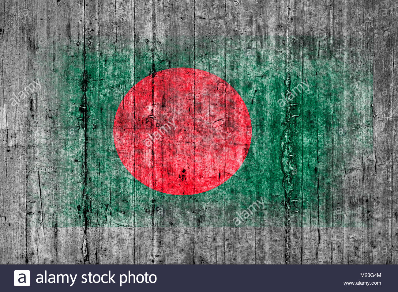 Bangladesh Flag Painted On Background Texture Gray Concrete Stock