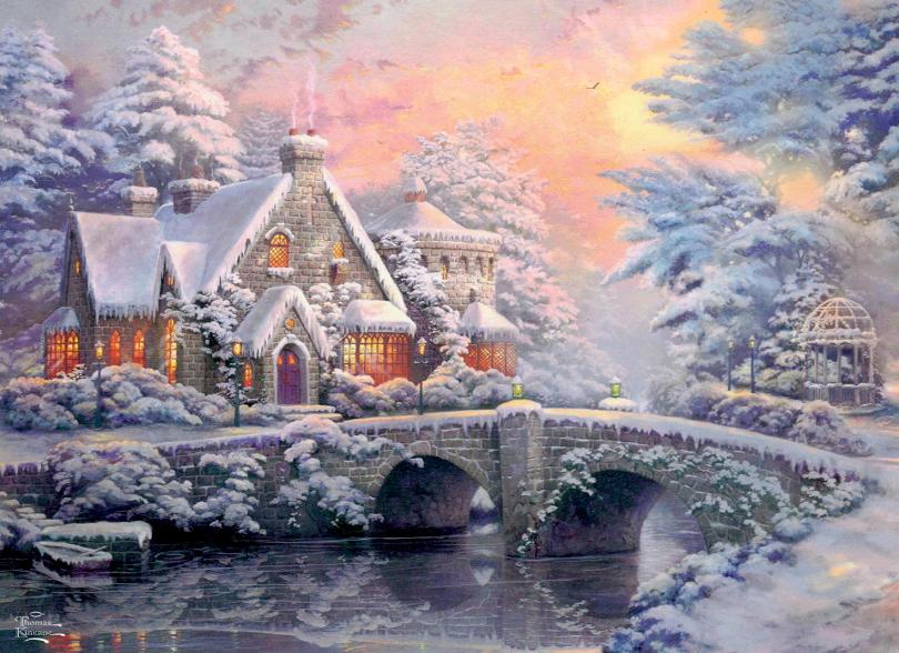 Thomas Kinkade Winter Wallpaper - WallpaperSafari