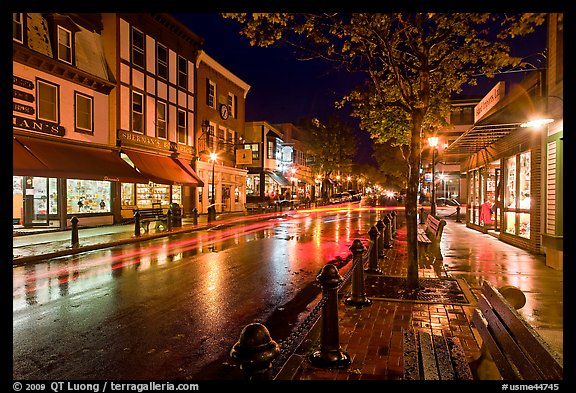 Picture Photo Main Street At Night Bar Harbor Maine Usa