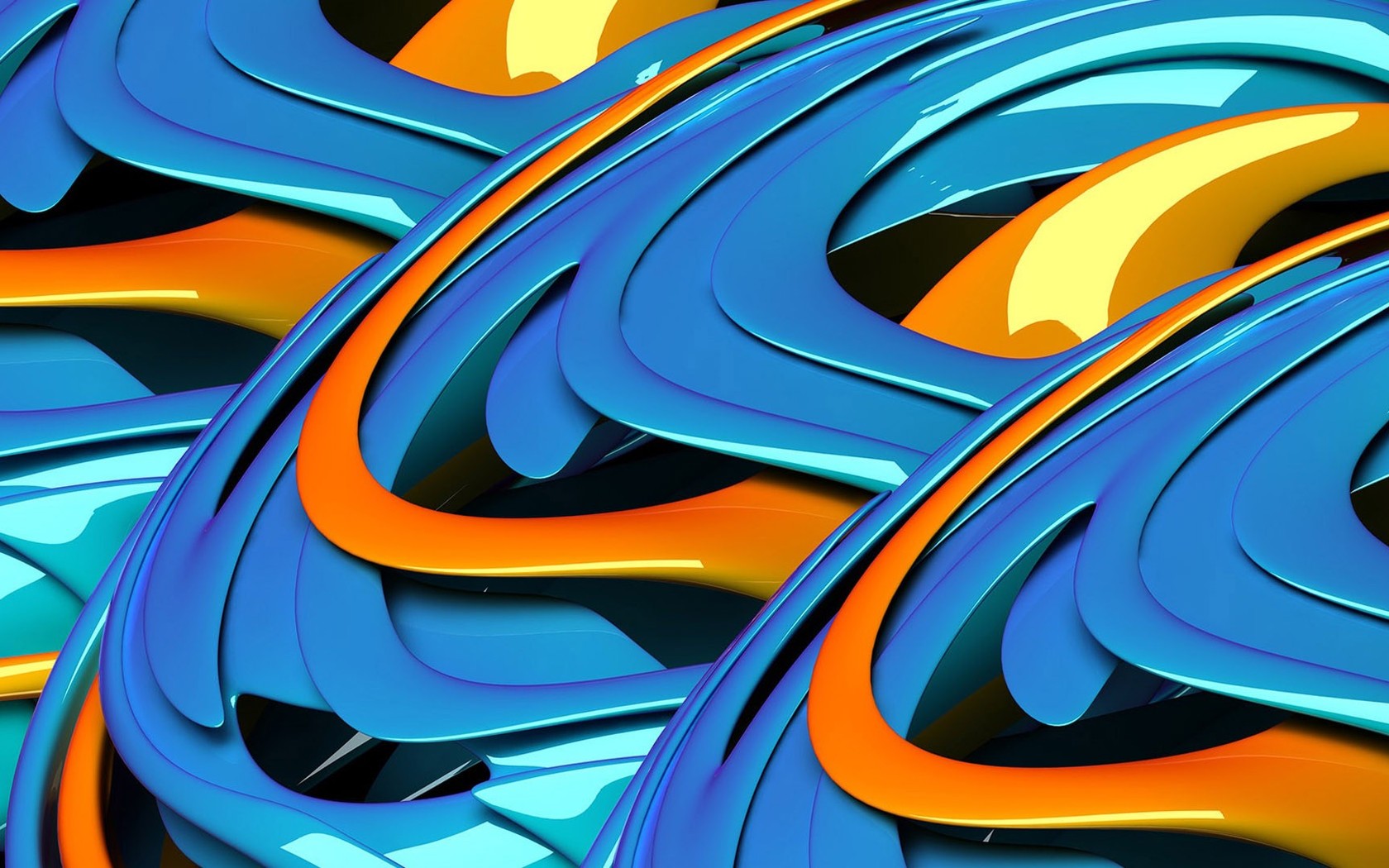Download Blue and orange waves wallpaper