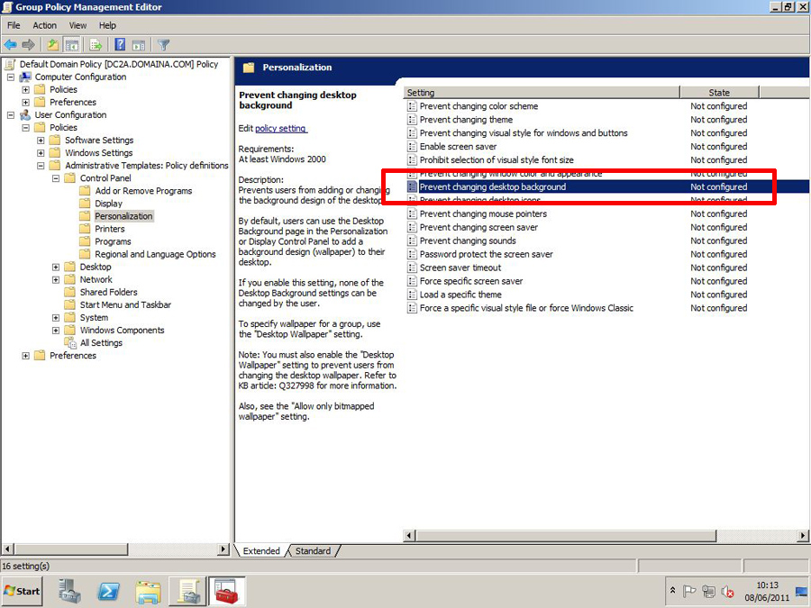 Change Group Policy Desktop Background