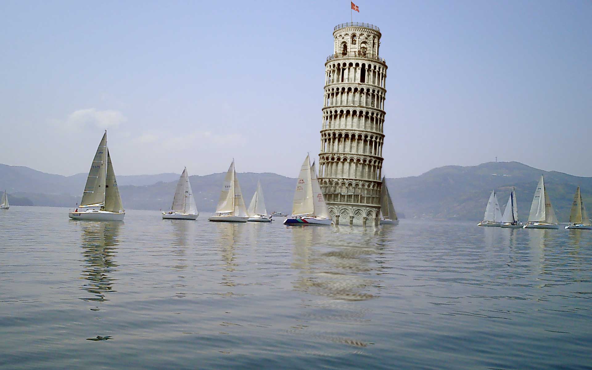 Leaning Tower Of Pisa Design Wallpaper Desktop Background Scenery