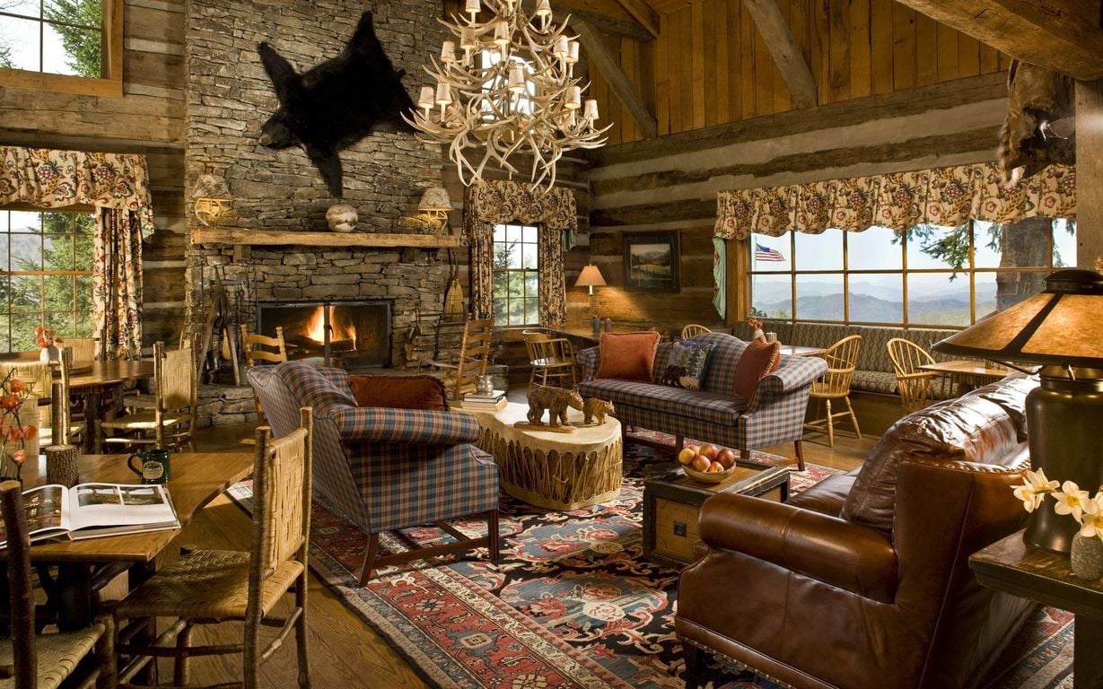 Download Mountain cabin in the USA wallpaper