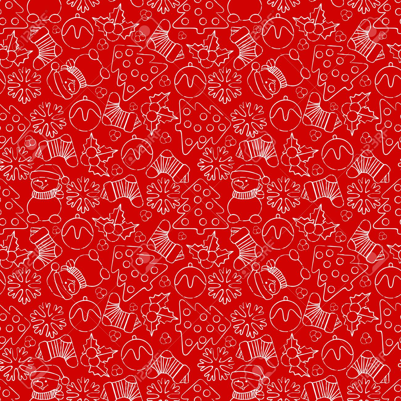 Seamless Pattern Red Christmas Background Royalty Cliparts