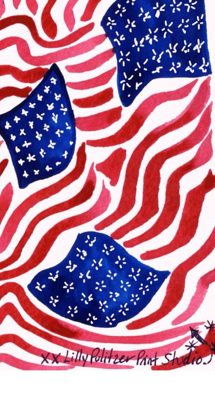 Lillypulitzer 4th Of July American Usa iPhone Wallpaper