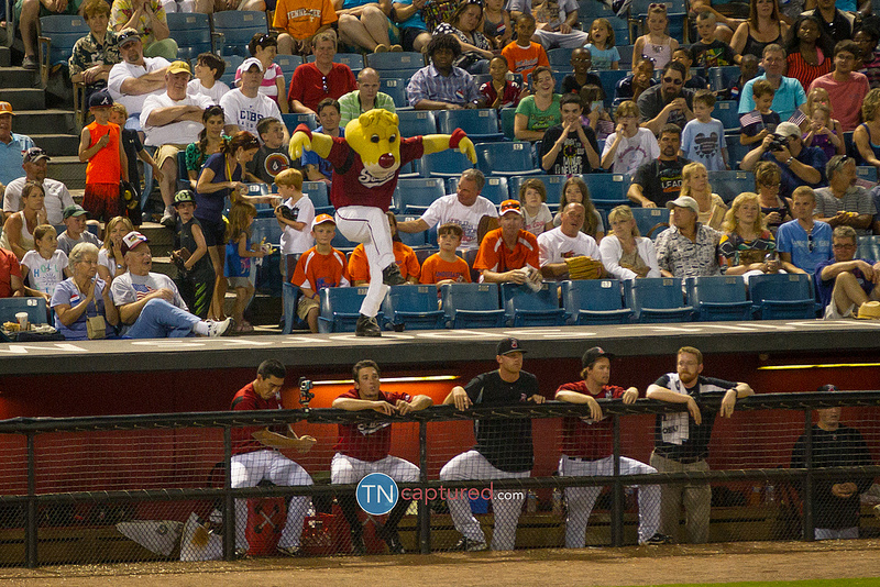 The Nashville Sounds Mascot Had A Lot Of Distracting Background