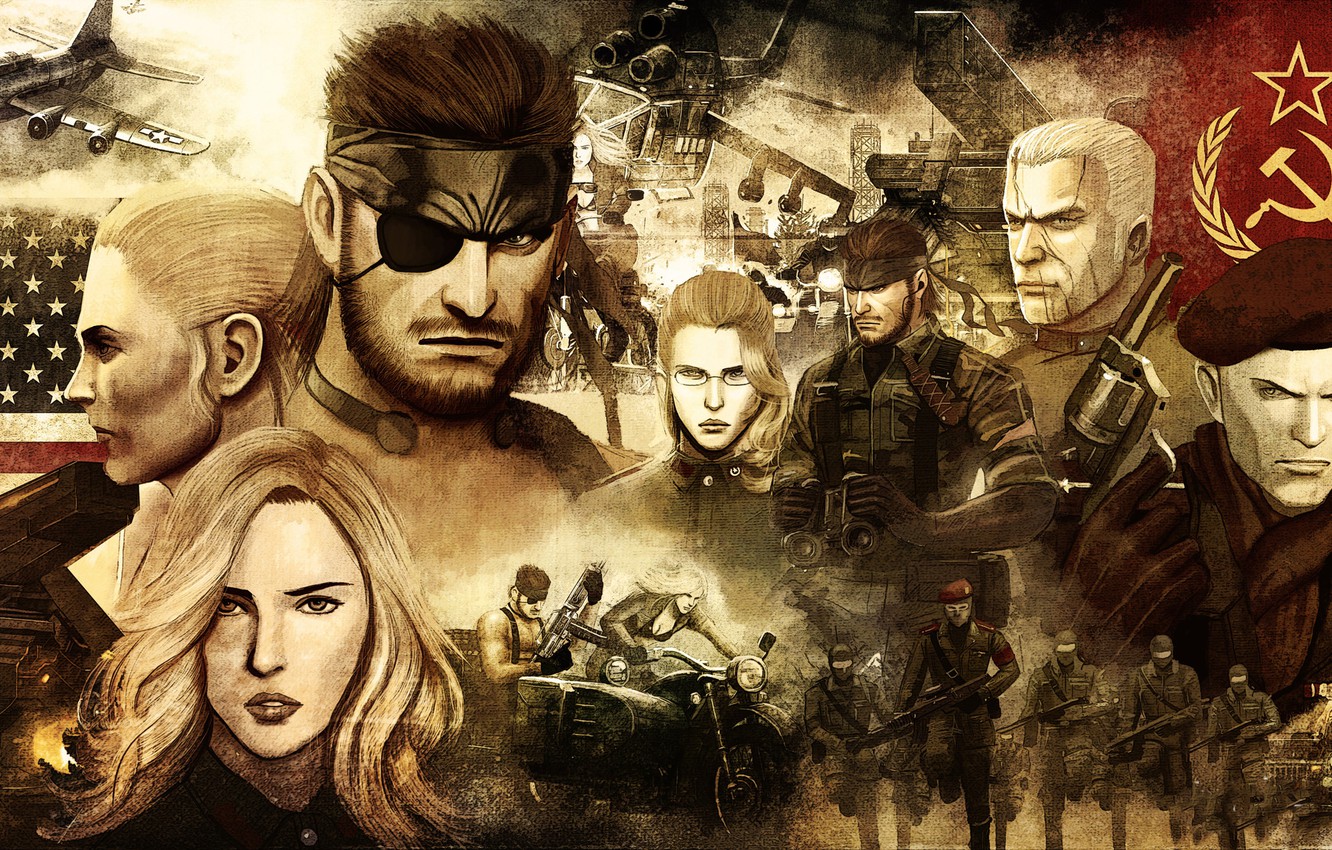 Wallpaper Collage The Plane Portraits Metal Gear Solid Snake