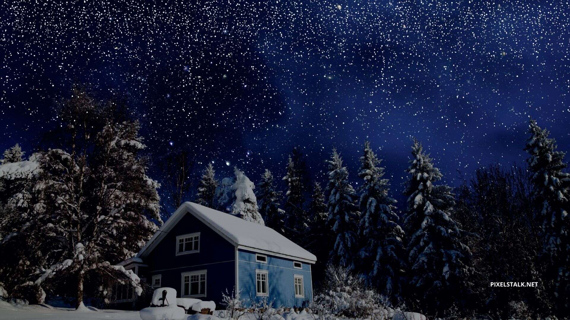 Winter Night Desktop Background Wallpaper