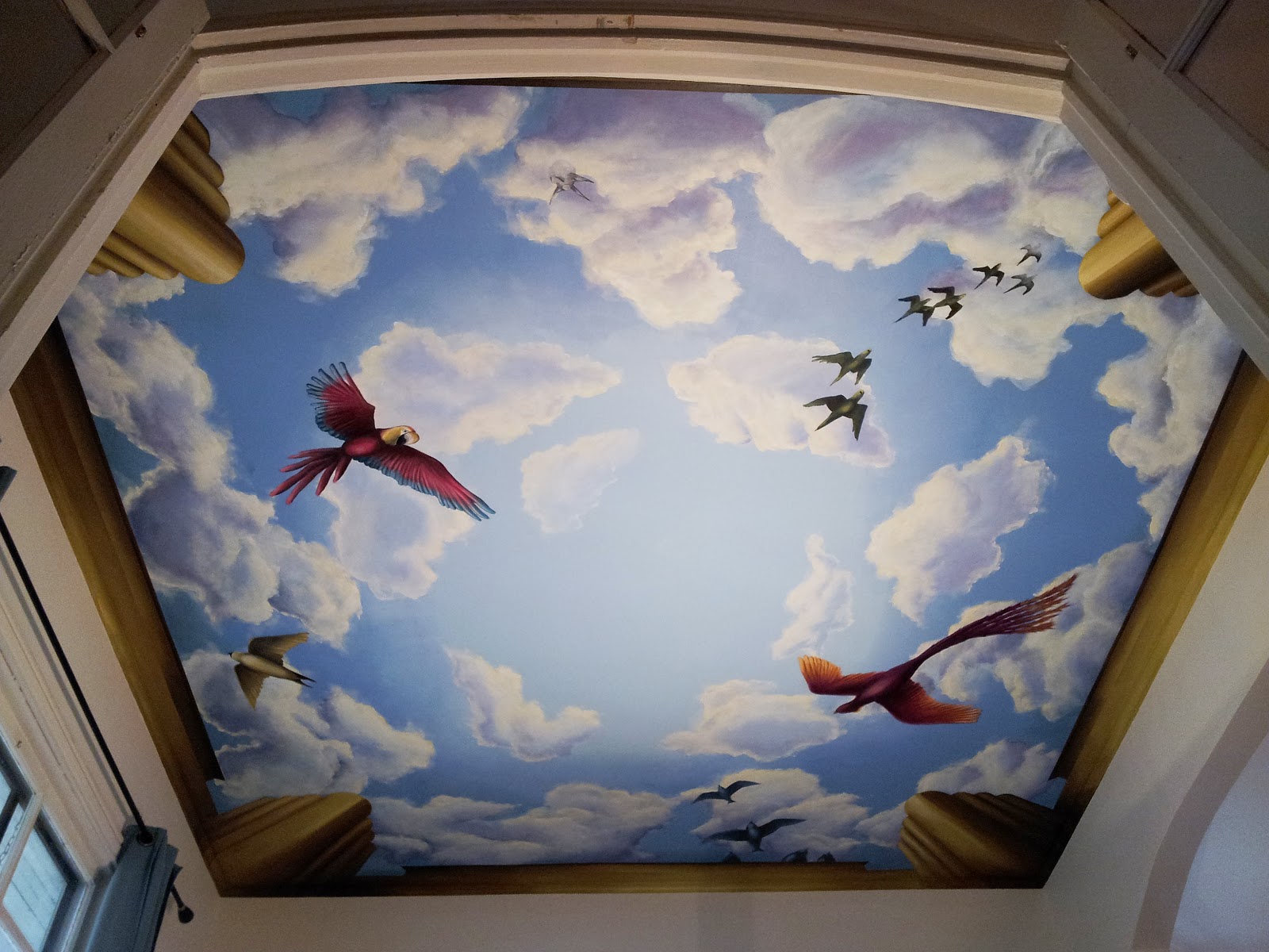 Star Murals Ceiling Mural With Birds Chicago Il