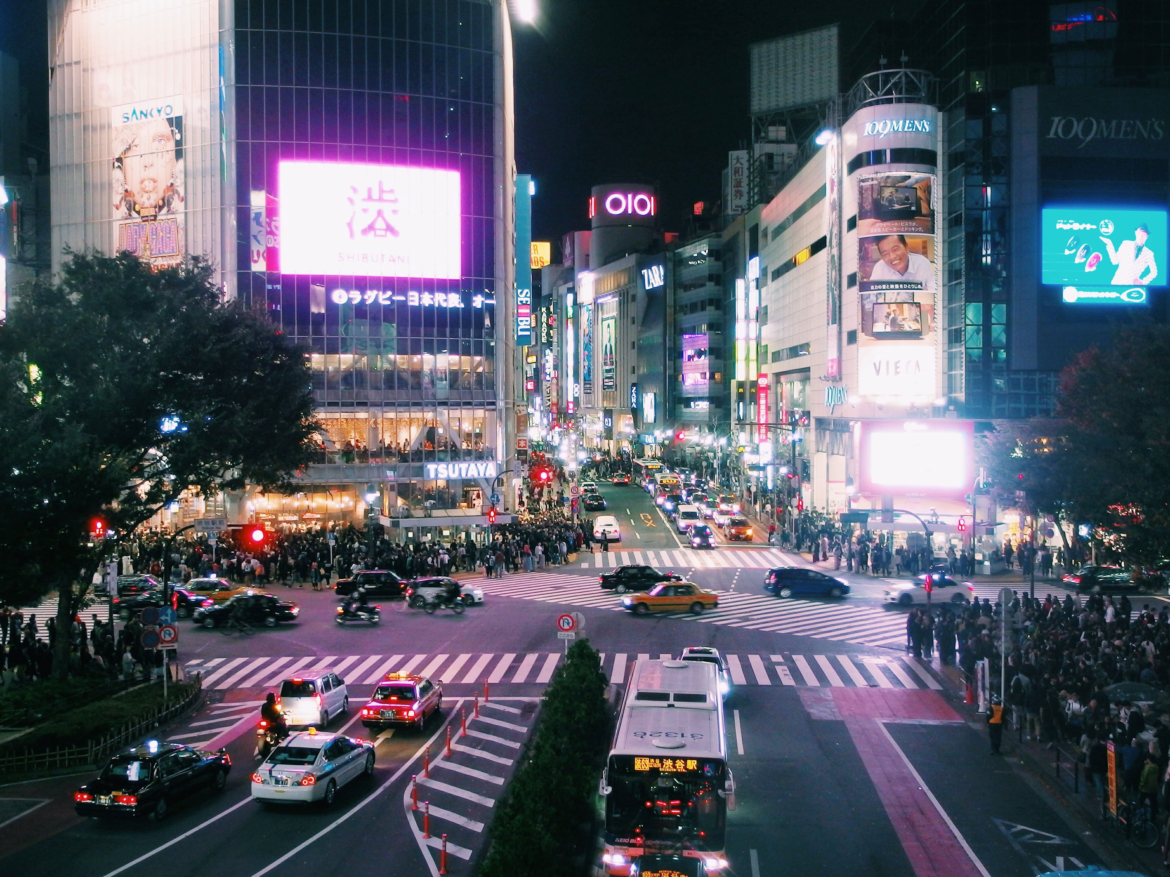 Japan Wallpaper Shibuya Crossing Intersection Car Cars