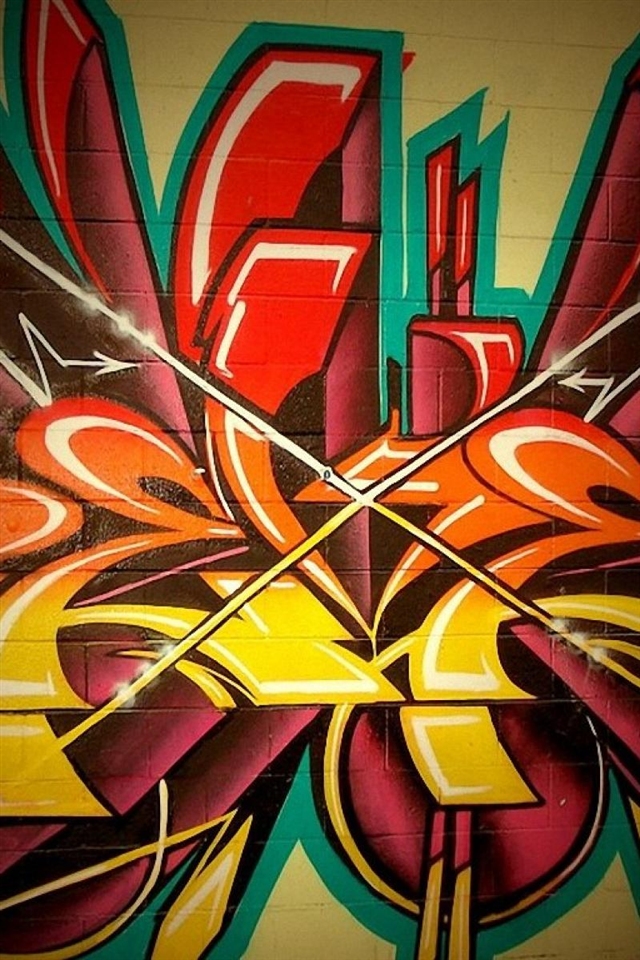 Colourful Graffiti HD Wallpaper For iPhone 4s