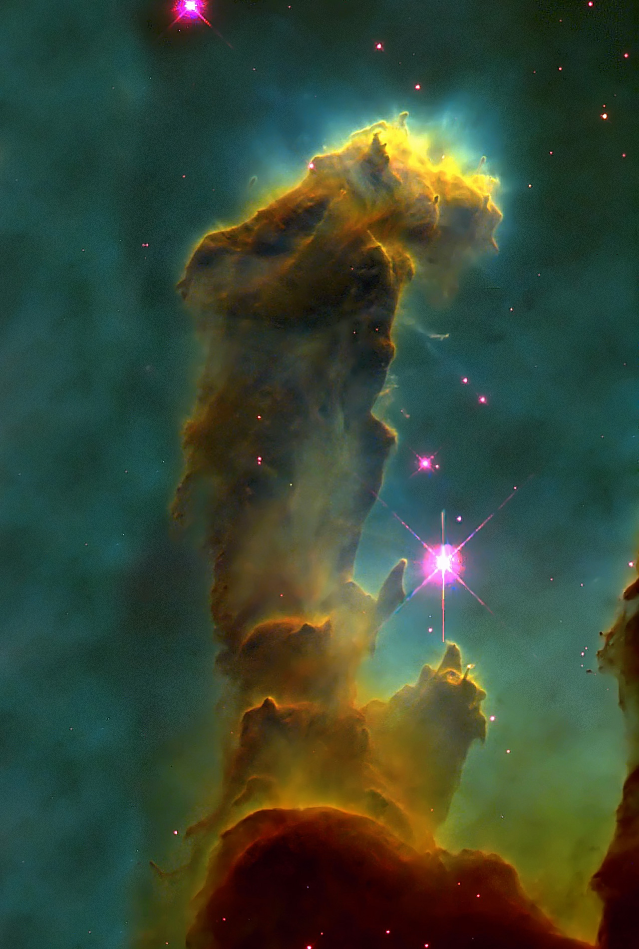 Eagle Nebula Pillars Famous Hubble Photograph photoshopped