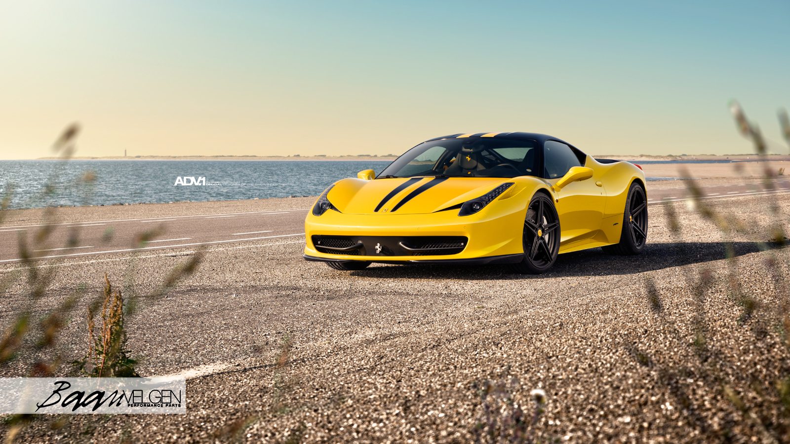Yellow Ferrari Italia Gets Adv Wheels By Baan Velgen My
