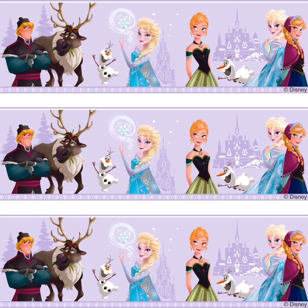 Frozen Official Elsa Anna Snowflake Childrens Movie Blue Wallpaper FR3003-1 