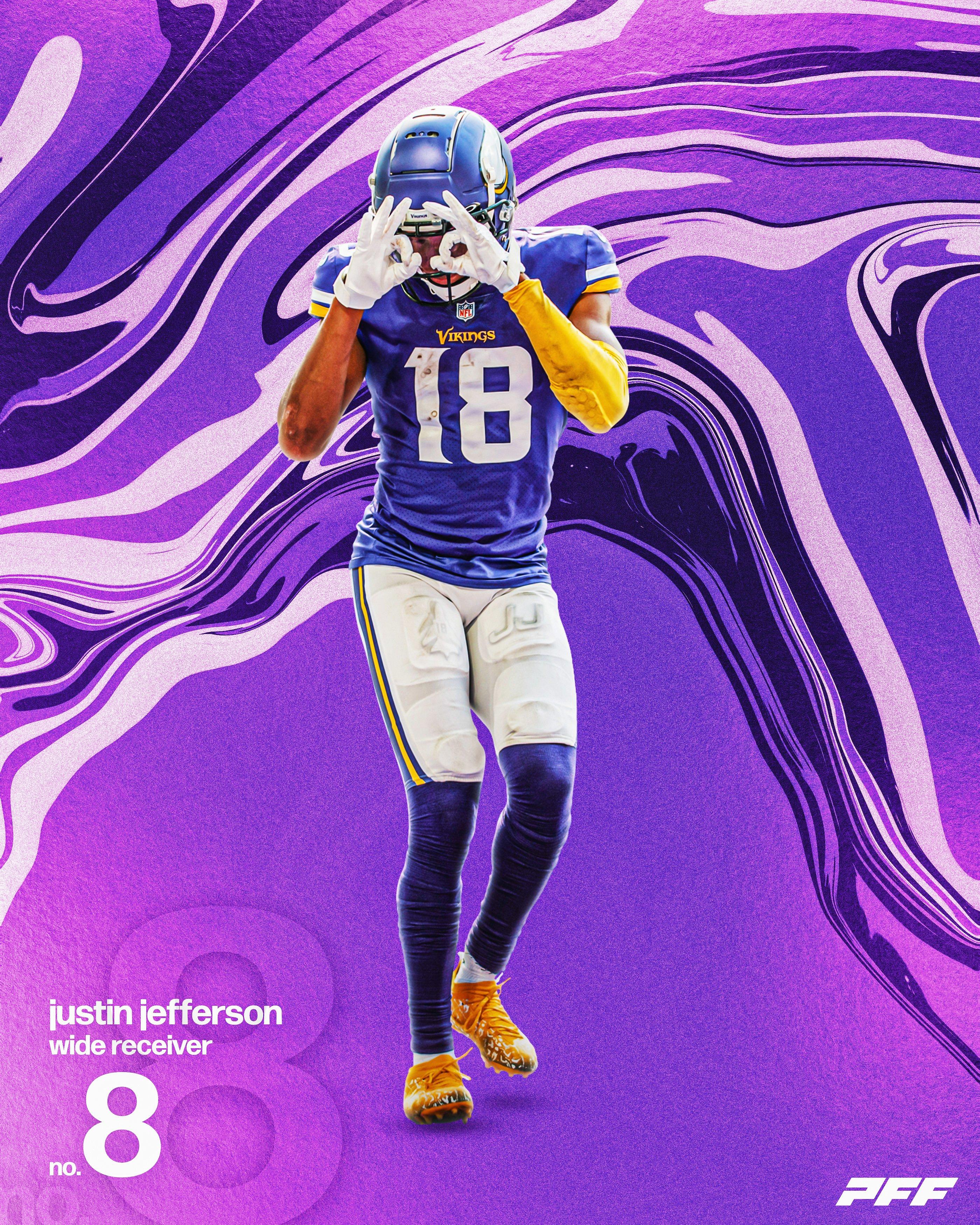 PFF on X Justin Jefferson led all WRs in Receiving yards