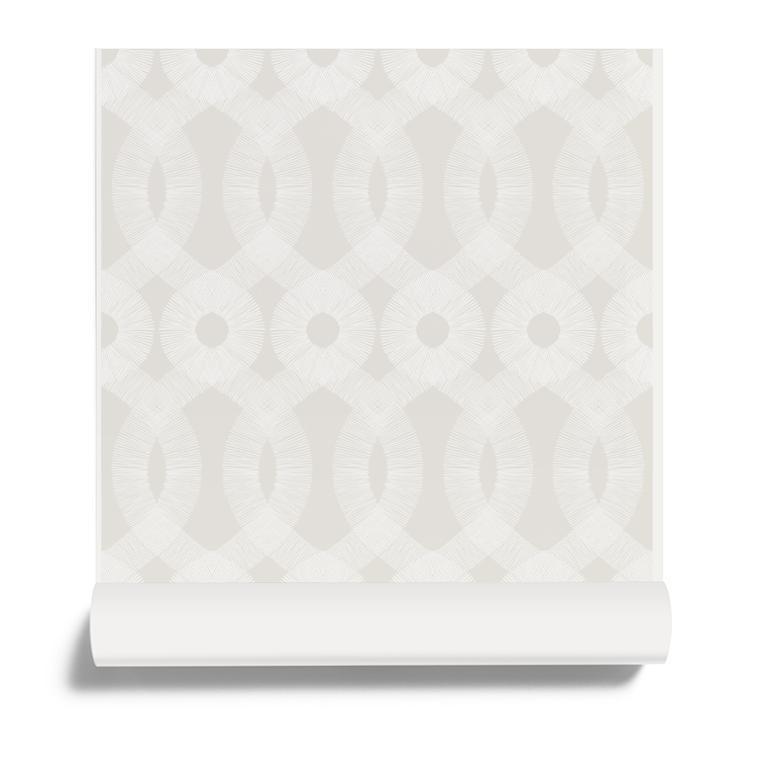 Spiro Wallpaper In Ivory And White From The Handcraft Collection