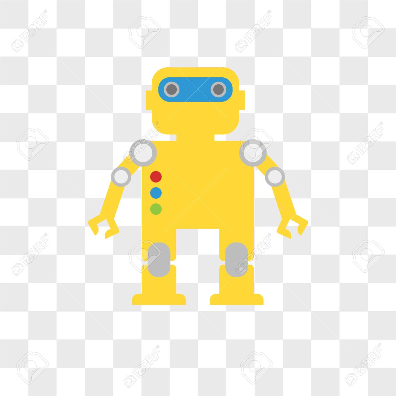 Robot Vector Icon Isolated On Transparent Background Logo