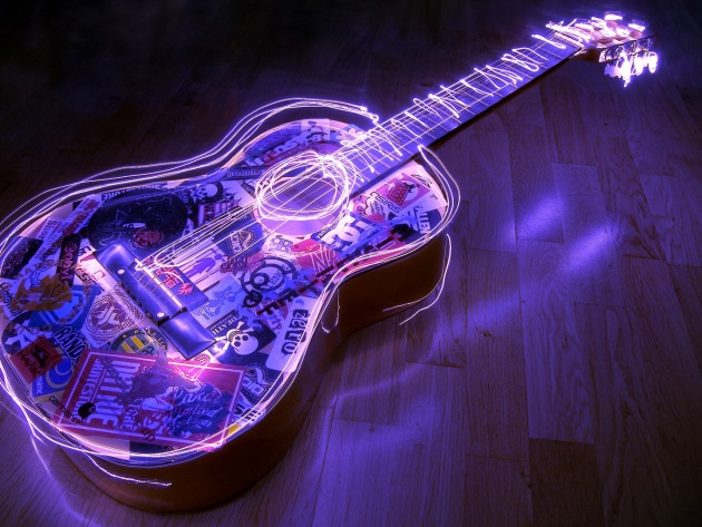 Wallpaper Luminous Guitar Photos And Walls