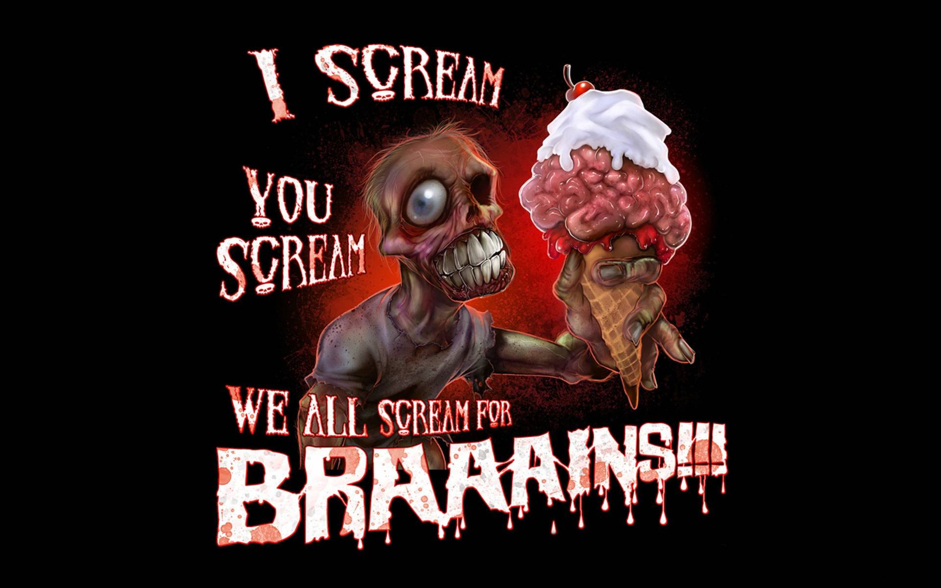 Zombie Loves Brain Zombies Wallpaper