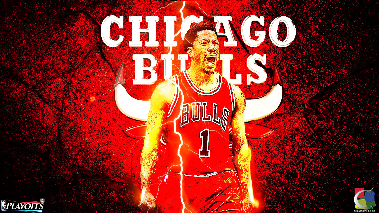 Derrick Rose Playoffs Wallpaper by CGraphicArts