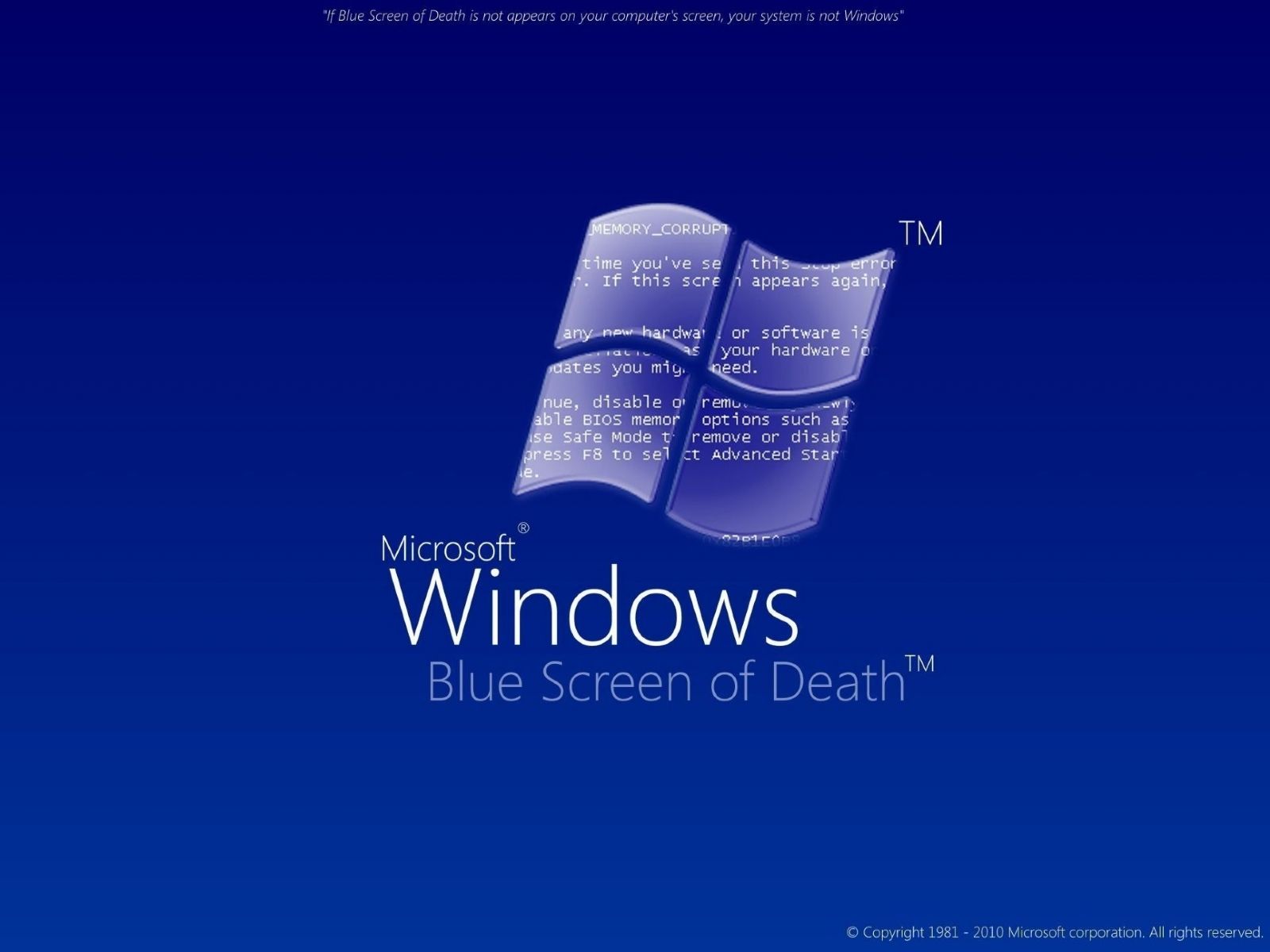 Puter Windows Blue Screen Of Death Desktop Wallpaper
