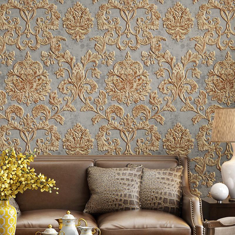 3D Embossed Wallpaper Luxury Wallcovering Free Shipping BVM Home