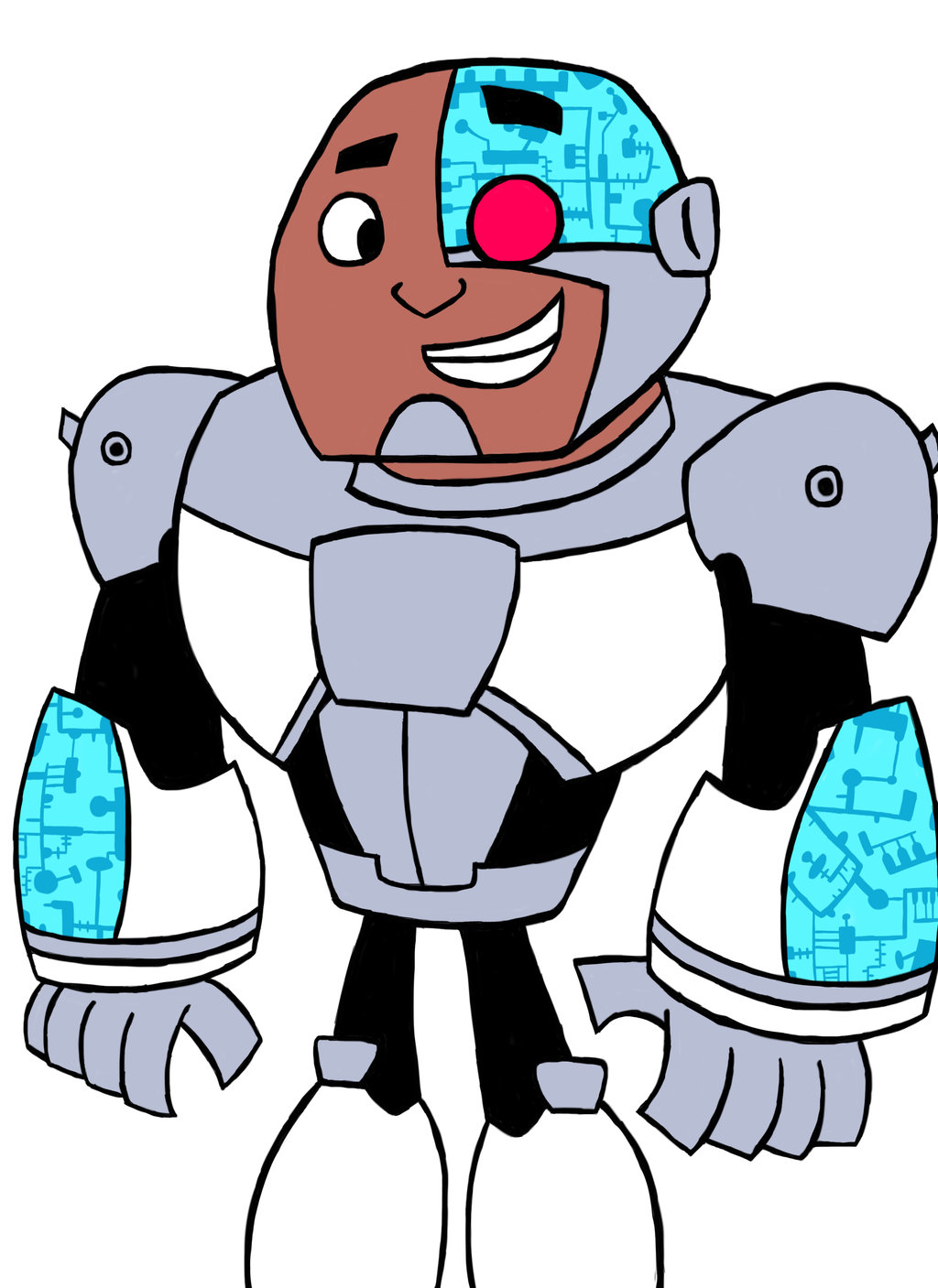 Teen Titans GO Cyborg with color by JulianGutierrez on