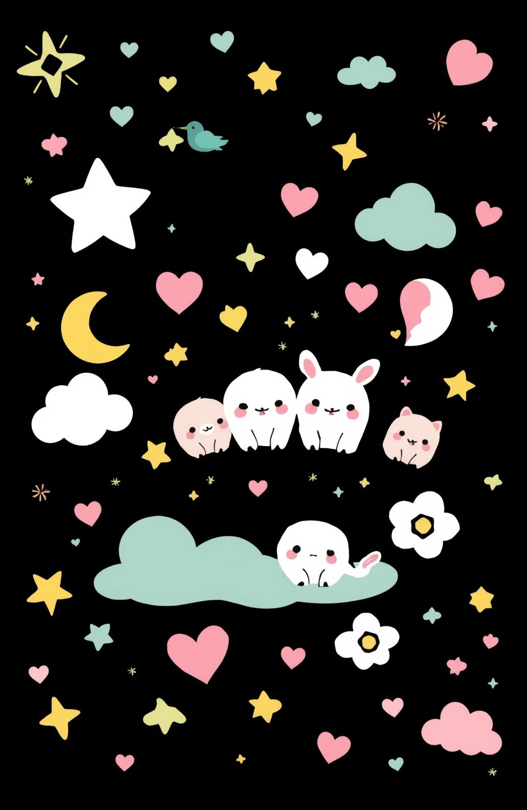 Kawaii Black Wallpaper