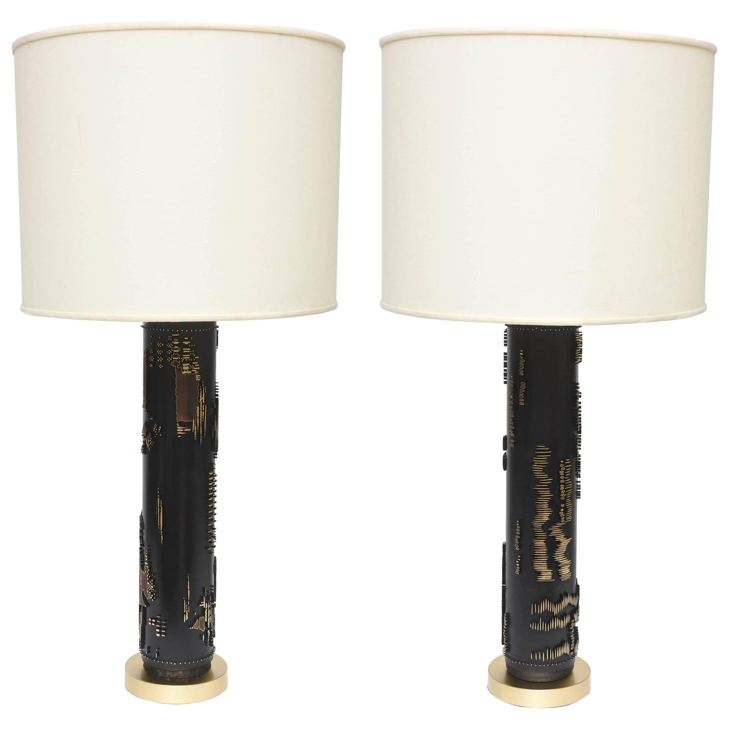 Free download Unusual Pair of Wallpaper Roll Lamps at 1stdibs