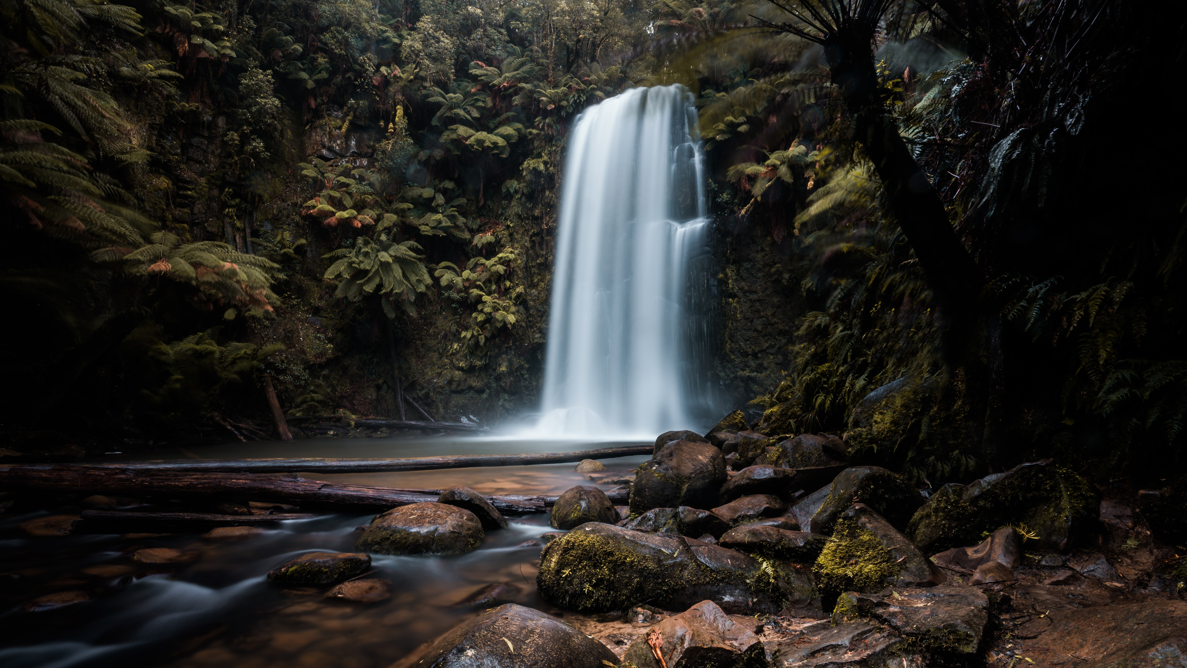 Waterfall Forest 4k HD Wallpaper Image