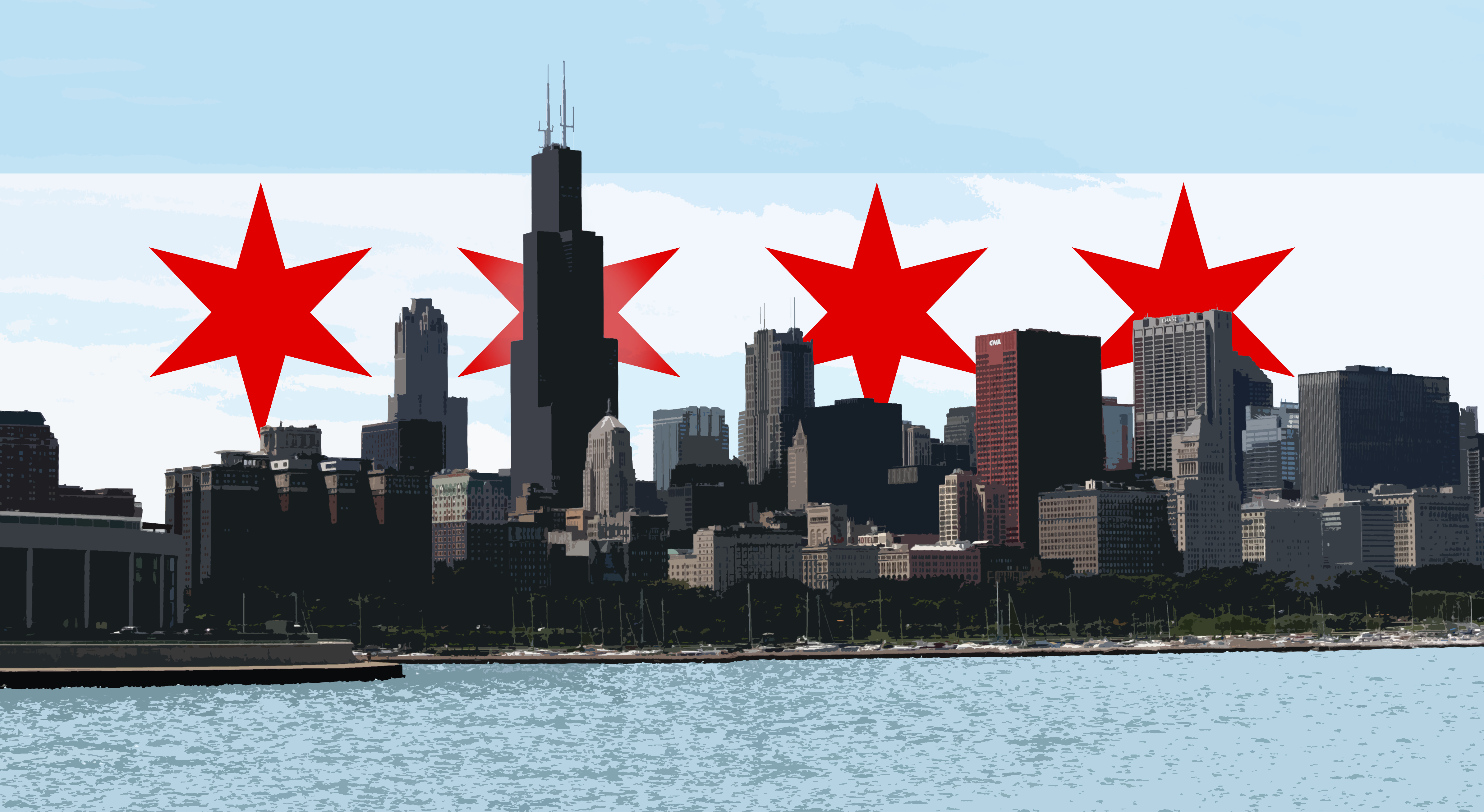 ChicagoSkyline Full Flag
