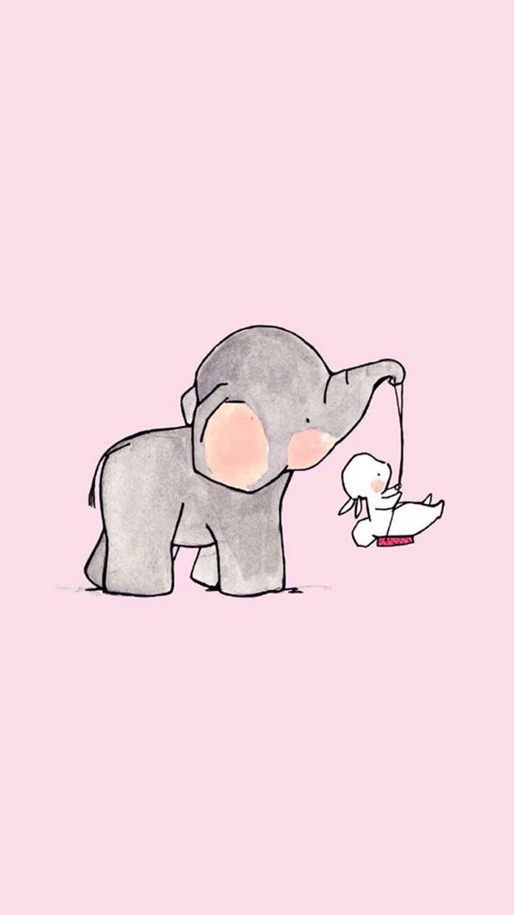 Just iPhone Wallpaper Cute Elephant Drawing