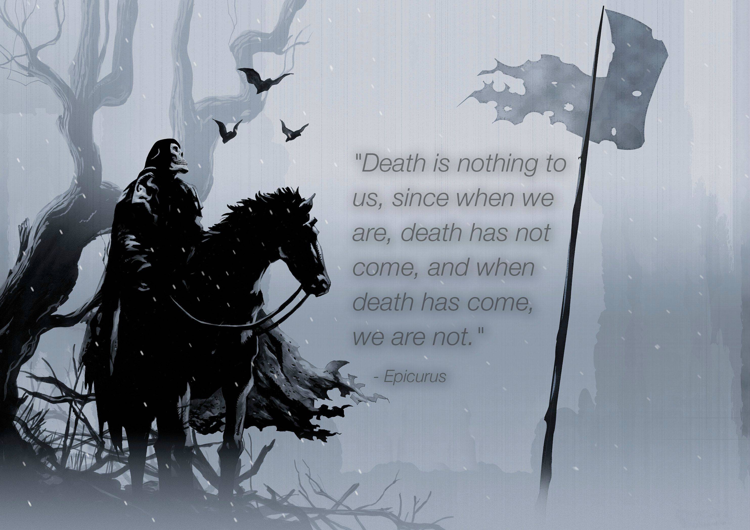 Epicurus Death Quote Wallpaper Atheism