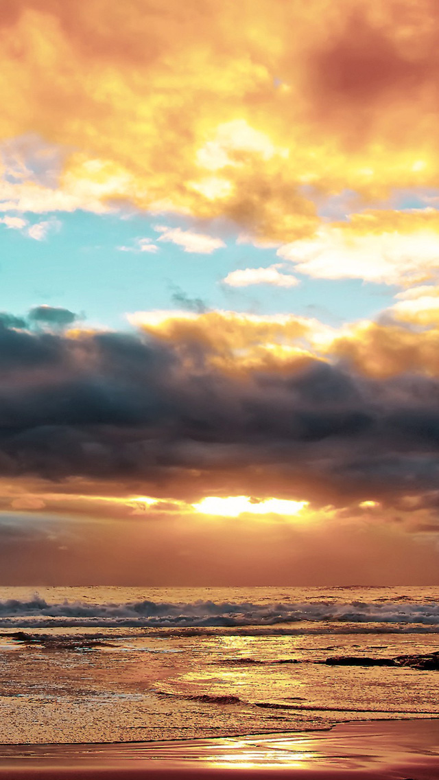 Ocean Beach Sunset HD Wallpaper For iPhone Part