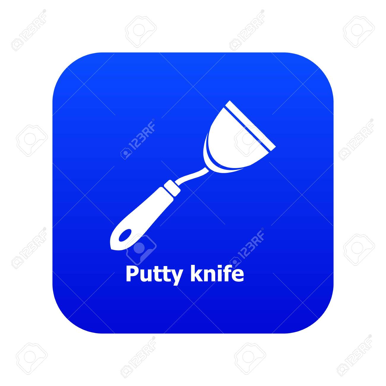 Putty Knife Icon Blue Isolated On White Background Stock Photo