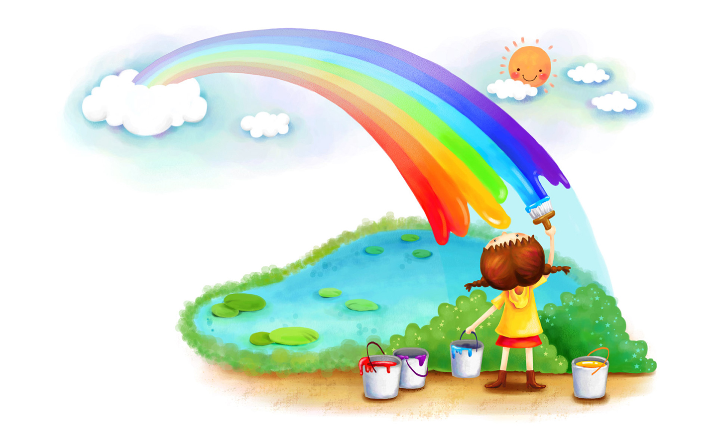 Desktop Wallpaper Of Painting A Rainbow Puter