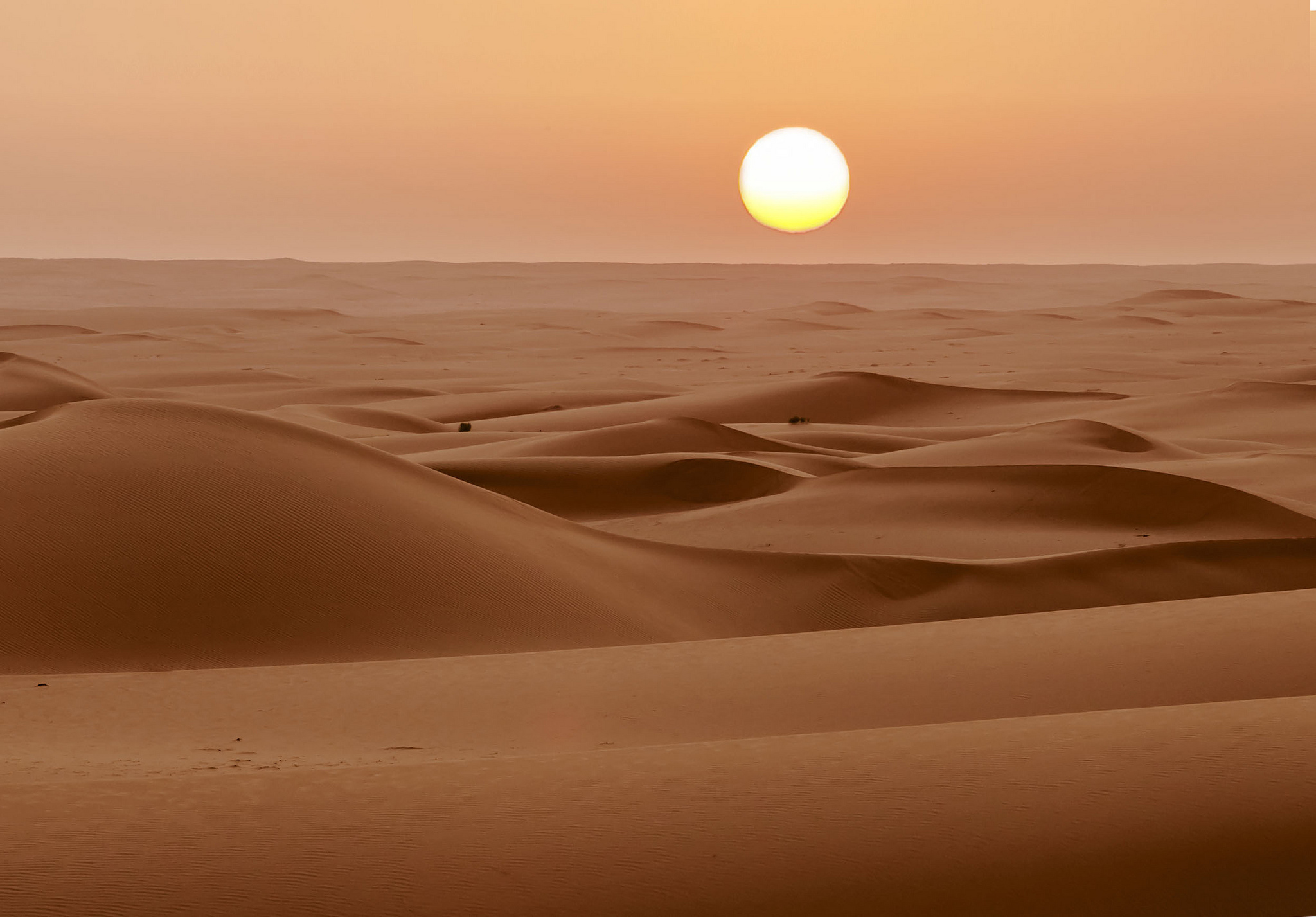 The Sun Over Desert Desktop Wallpaper