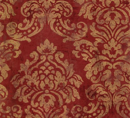 Red And Gold Distressed Damask Wallpaper By Wallpaperyourworld