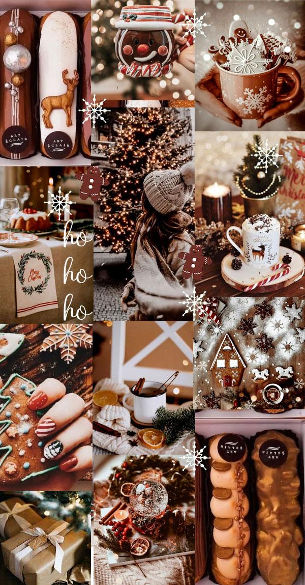  Christmas Collage Aesthetic Ideas Brown Christmas Collage