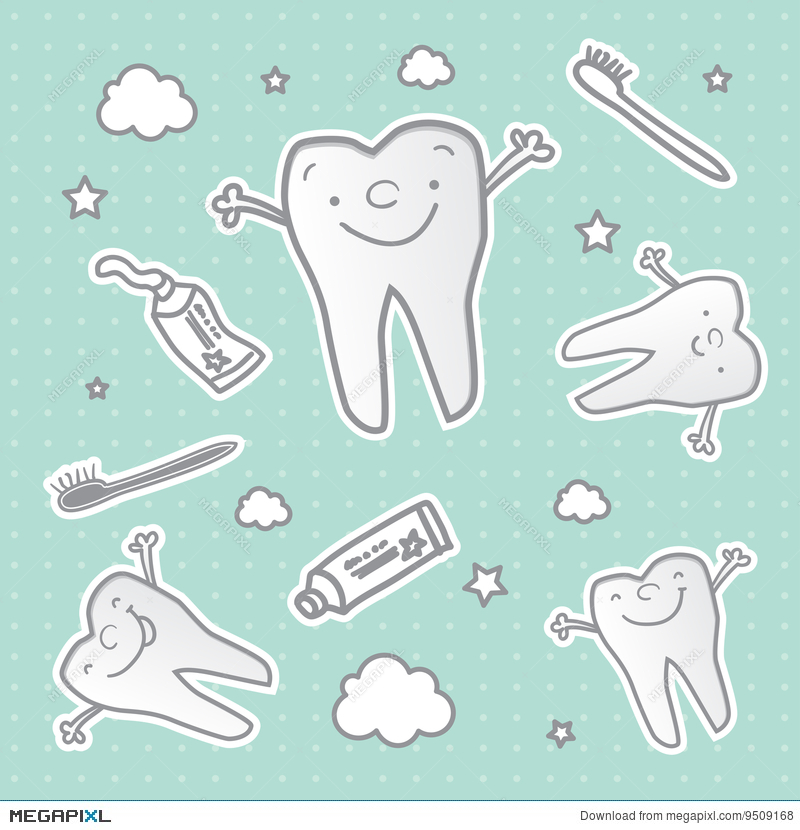 Healthy Tooth Cartoon Wallpaper Illustration Megapixl