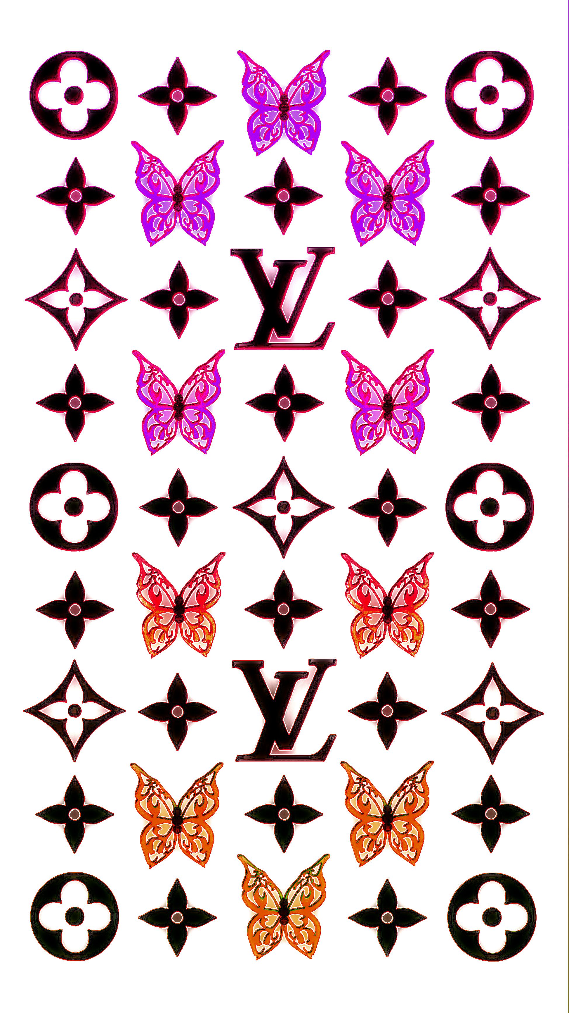 Lv Louisvuitton Wallpaper Logo Design Butterfly Neon