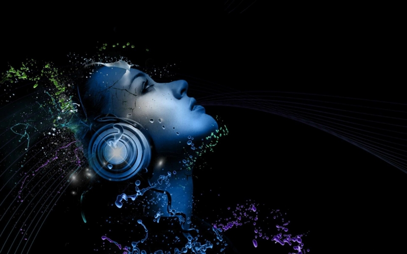 Music Headphones Girl Lines Dj Girls Colors Wallpaper