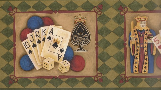 Ll50112b Poker Casino Wallpaper Border Traditional
