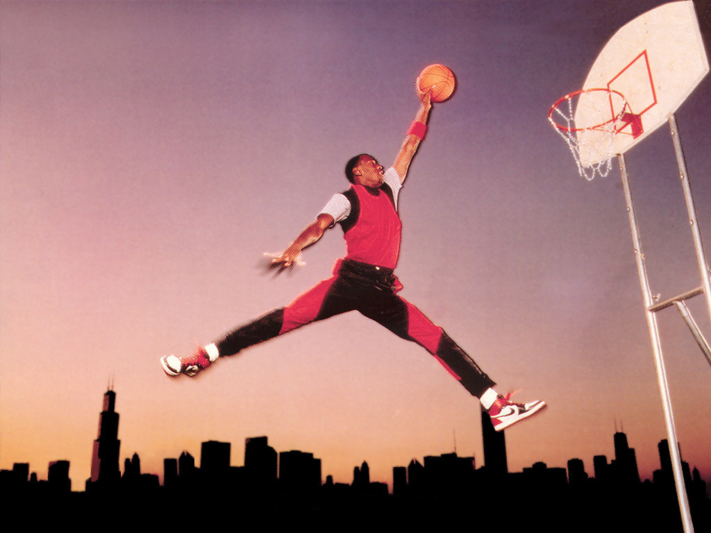 Original Air Jordan Jumpman Photo Shoot that resulted in the famous